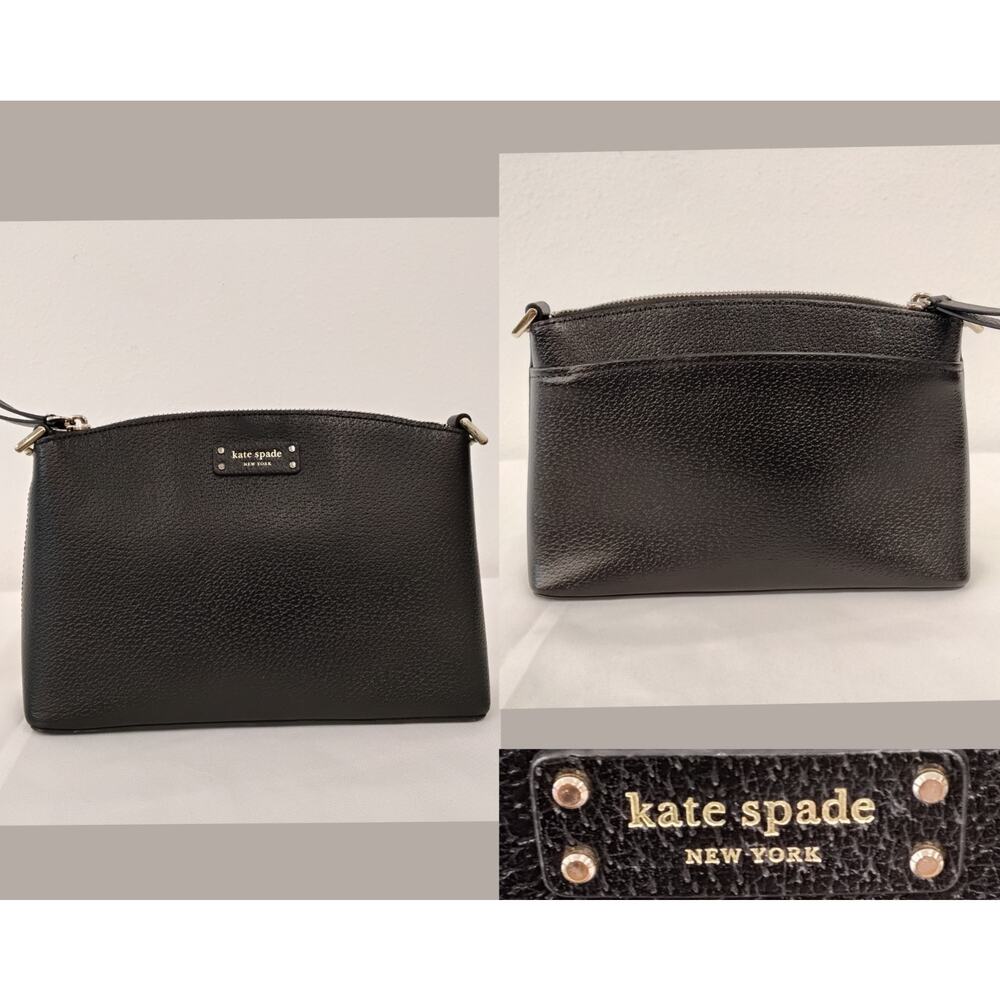 Kate Spade Pebbled Leather Crossbody Purse Black/Gold Missing Strap #Z4843